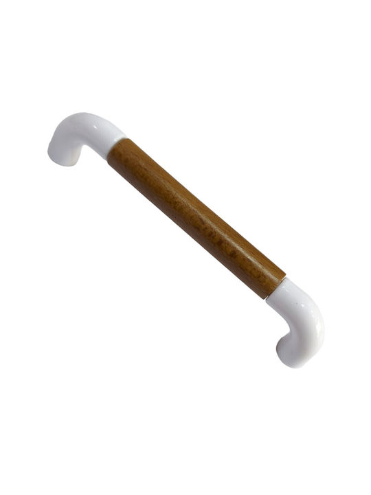 Italian Furniture Handle Eureka 11685-096-lef1 White Wooden Size 9.6cm