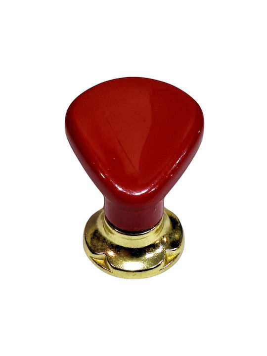 Italian Furniture Knob Acm 11422-000-ino1 Gold-Red Diameter 30