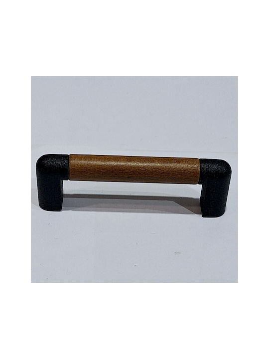 Italian Furniture Handle Eureka 11679-064-lef1 Black Matt Wood Size 6.4cm