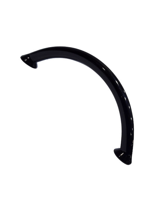 Italian Furniture Handle Eureka 11693-096-ino Black Glossy Size 9.6cm