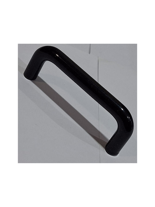 Italian Furniture Handle Eureka 11692-096-ino Black Matte Size 9.6cm