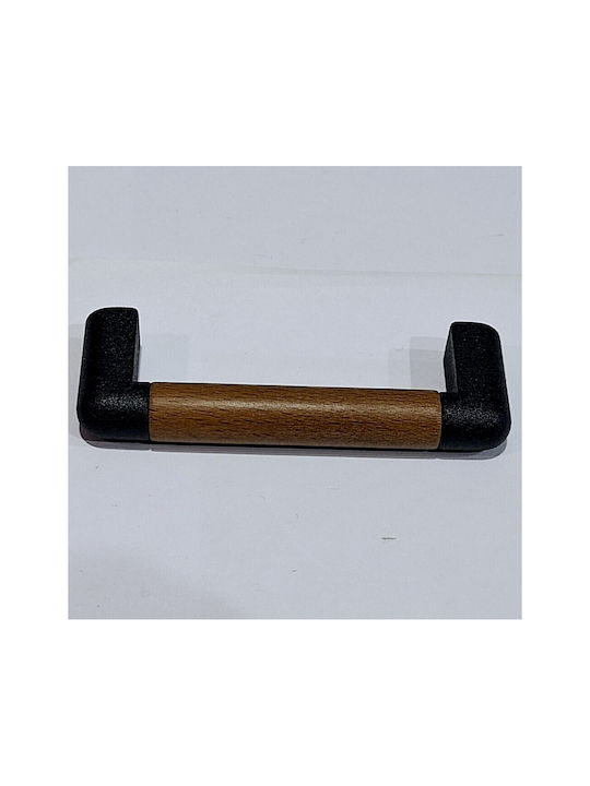 Italian Furniture Handle Eureka 11679-064-lef1 Black Matt Wood Size 6.4cm