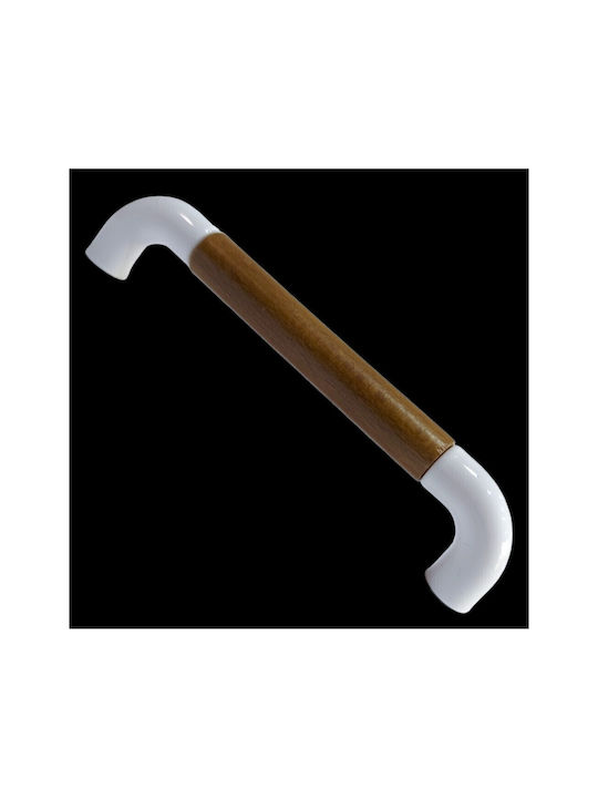Italian Furniture Handle Eureka 11685-096-lef1 White Wooden Size 9.6cm