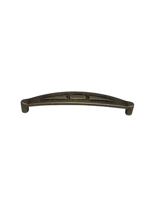 Italian Furniture Handle Eureka 9412-128-arg1 Aged Silver Size 12.8cm
