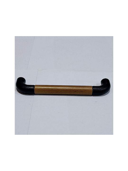 Italian Furniture Handle Eureka 11687-064-lef1 Black Matte Wood Size 6.4cm