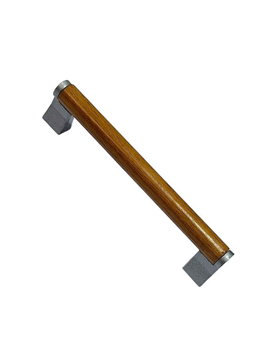 Wooden Italian Furniture Handle Eureka 11678-128-10c Size 12.8cm Zamak Wood
