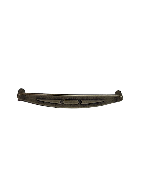 Italian Furniture Handle Eureka 9412-128-arg1 Aged Silver Size 12.8cm