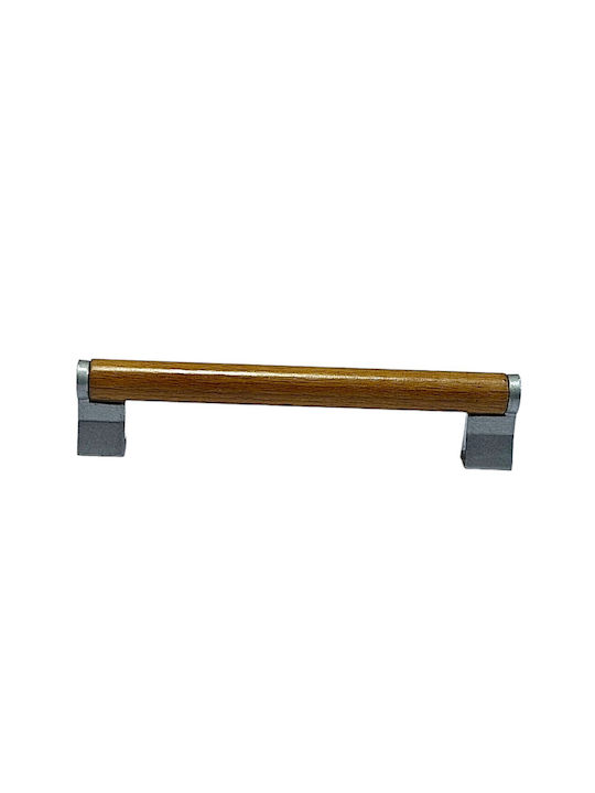 Wooden Italian Furniture Handle Eureka 11678-128-10c Size 12.8cm Zamak Wood