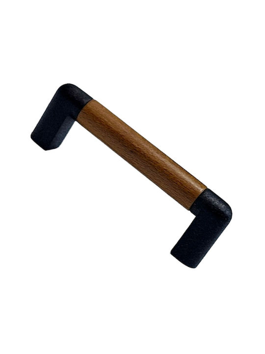 Italian Furniture Handle Eureka 11679-064-lef1 Black Matt Wood Size 6.4cm