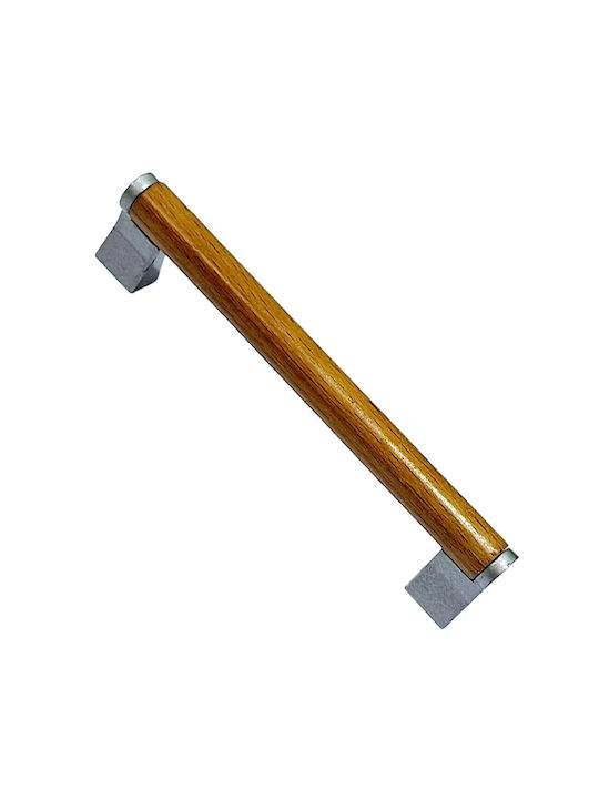 Wooden Italian Furniture Handle Eureka 11677-096-10c Size 9.6cm Zamak Wood
