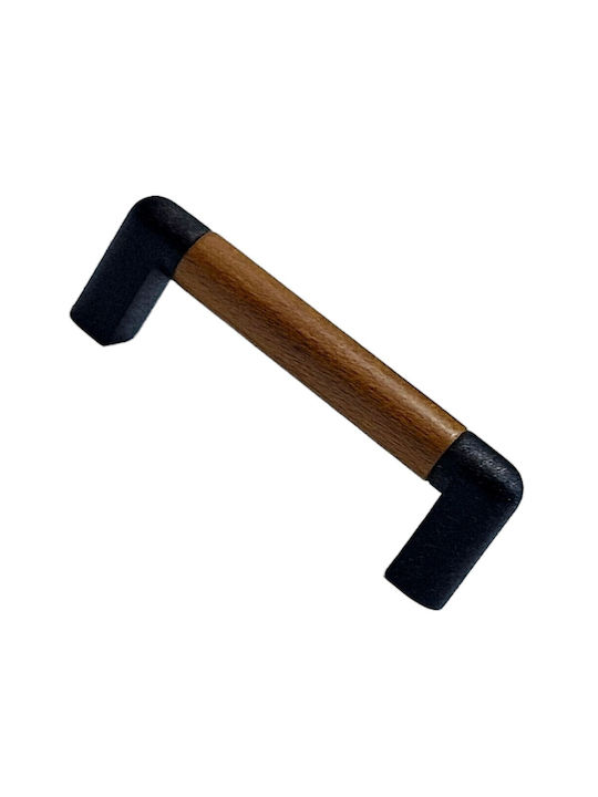 Italian Furniture Handle Eureka 11679-064-lef1 Black Matt Wood Size 6.4cm