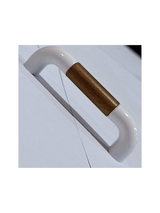 Italian Furniture Handle Eureka 11685-096-lef1 White Wooden Size 9.6cm
