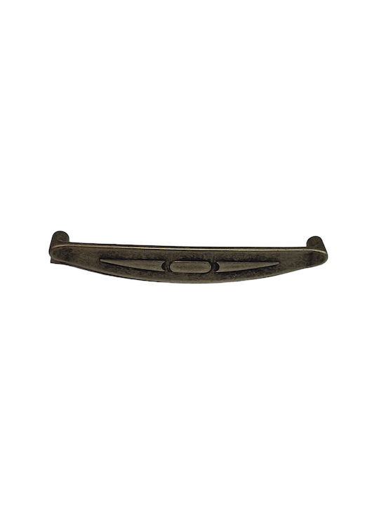 Italian Furniture Handle Eureka 9412-128-arg1 Aged Silver Size 12.8cm