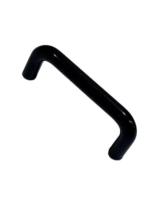 Italian Furniture Handle Eureka 11692-096-ino Black Matte Size 9.6cm