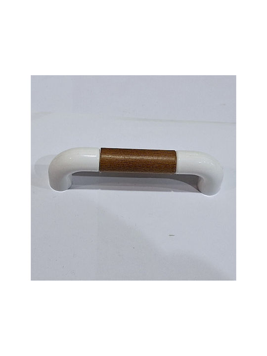Italian Furniture Handle Eureka 11685-096-lef1 White Wooden Size 9.6cm