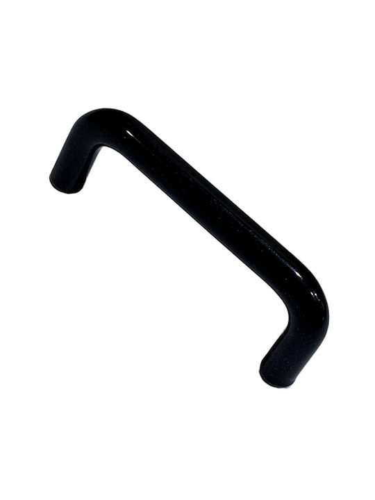 Italian Furniture Handle Eureka 11692-096-ino Black Matte Size 9.6cm