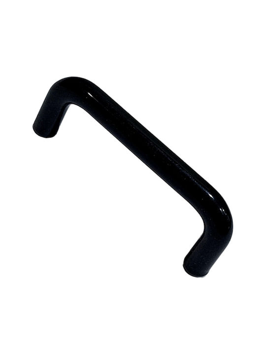 Italian Furniture Handle Eureka 11692-096-ino Black Matte Size 9.6cm