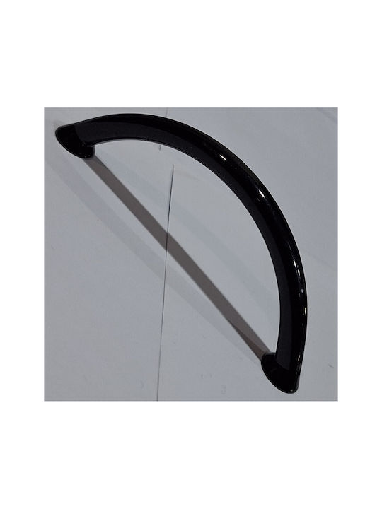 Italian Furniture Handle Eureka 11693-096-ino Black Glossy Size 9.6cm