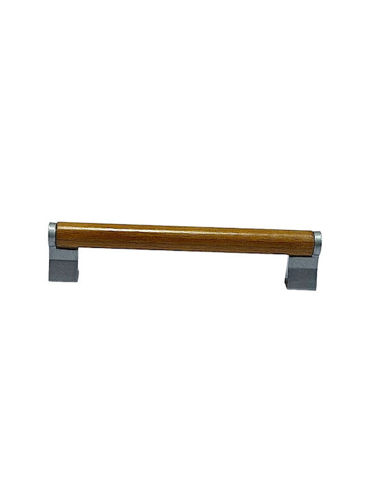Wooden Italian Furniture Handle Eureka 11678-128-10c Size 12.8cm Zamak Wood