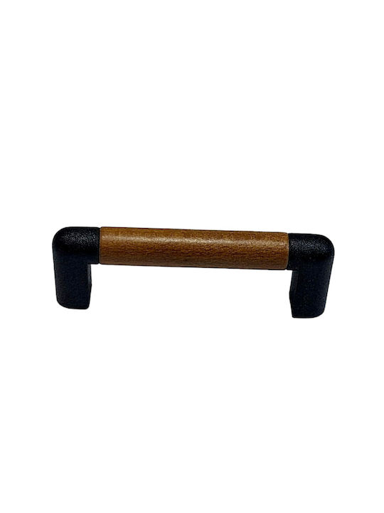 Italian Furniture Handle Eureka 11679-064-lef1 Black Matt Wood Size 6.4cm