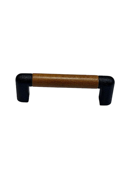 Italian Furniture Handle Eureka 11679-064-lef1 Black Matt Wood Size 6.4cm