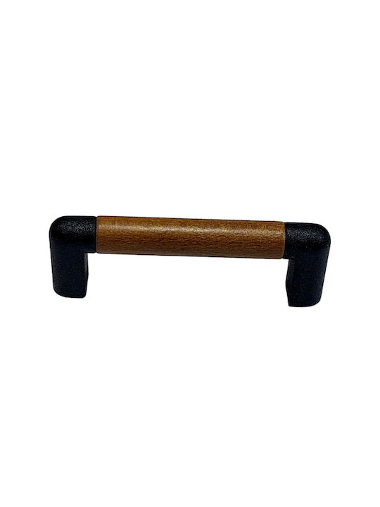 Italian Furniture Handle Eureka 11679-064-lef1 Black Matt Wood Size 6.4cm