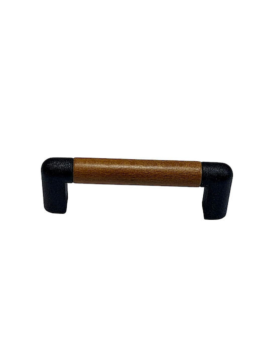 Italian Furniture Handle Eureka 11679-064-lef1 Black Matt Wood Size 6.4cm
