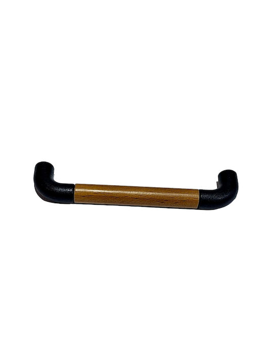 Italian Furniture Handle Eureka 11687-064-lef1 Black Matte Wood Size 6.4cm