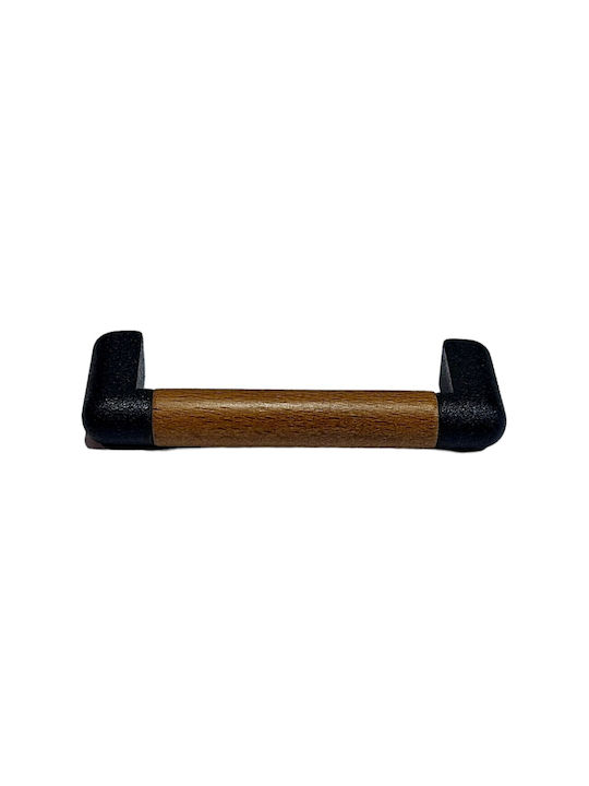 Italian Furniture Handle Eureka 11679-064-lef1 Black Matt Wood Size 6.4cm