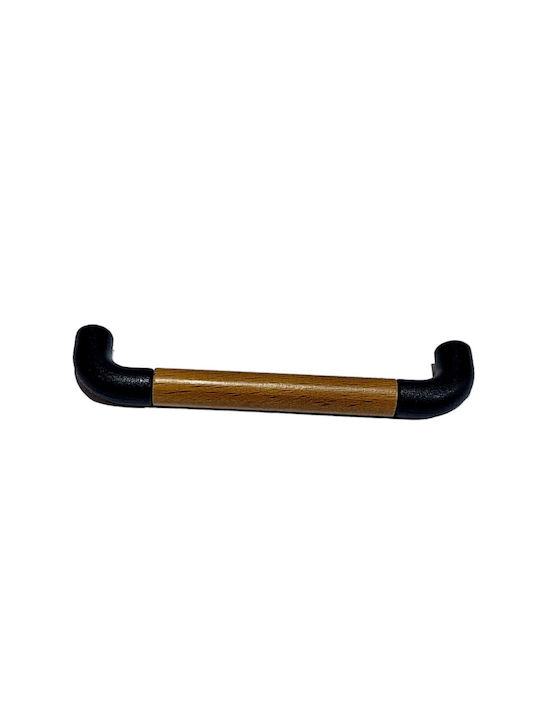 Italian Furniture Handle Eureka 11687-064-lef1 Black Matte Wood Size 6.4cm