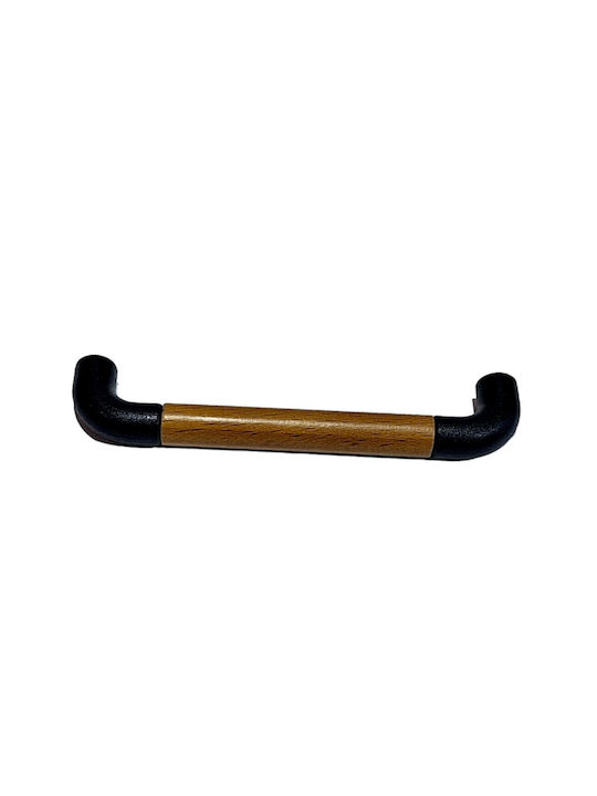 Italian Furniture Handle Eureka 11687-064-lef1 Black Matte Wood Size 6.4cm