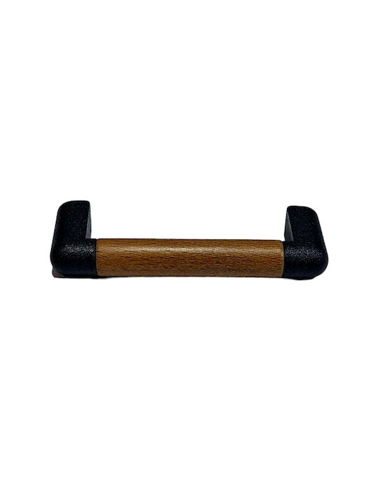 Italian Furniture Handle Eureka 11679-064-lef1 Black Matt Wood Size 6.4cm