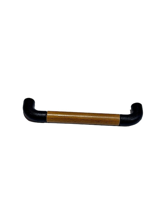 Italian Furniture Handle Eureka 11687-064-lef1 Black Matte Wood Size 6.4cm