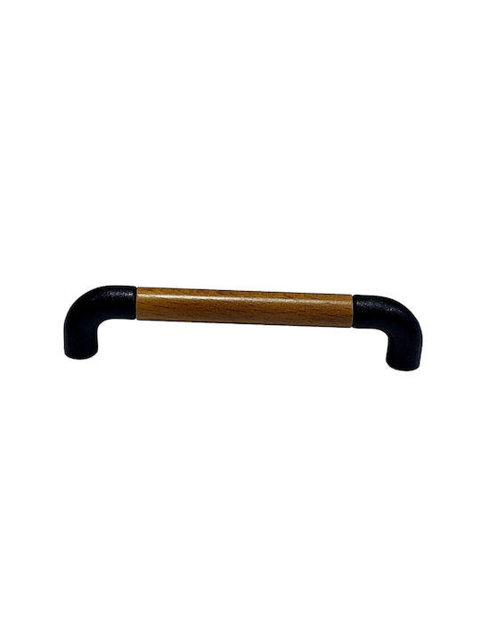 Italian Furniture Handle Eureka 11687-064-lef1 Black Matte Wood Size 6.4cm