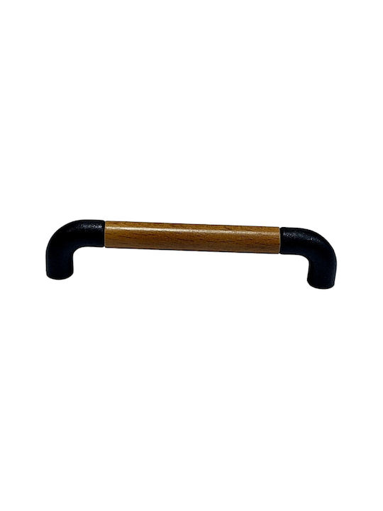 Italian Furniture Handle Eureka 11687-064-lef1 Black Matte Wood Size 6.4cm