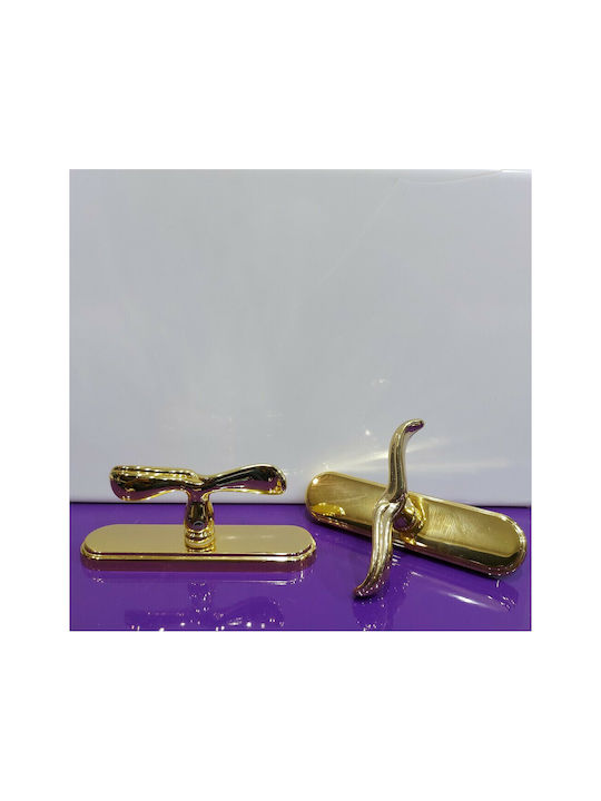 Italienischer Messing-Fenstergriff Valli&valli 4750-oro1 Gold 24 Karat Maße 153×39×63 Mm