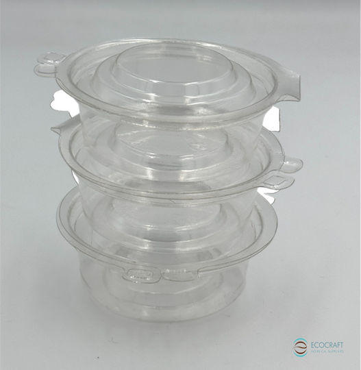 Σωσάκι Clear Pet Διαφανές 50ml Eνσωματωμένο Kαπάκι 50τμχ