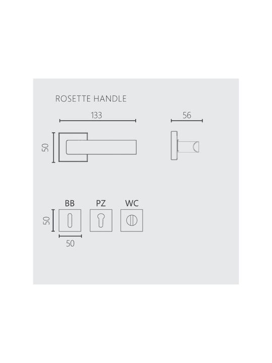 Door Lever Zogometal 362 Rosette Brass Chrome Front Door Right Piece