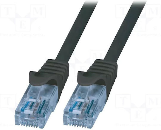 LogiLink U/UTP Cat.6a (Gigabit) Καλώδιο Δικτύου Ethernet 0.25m Μαύρο
