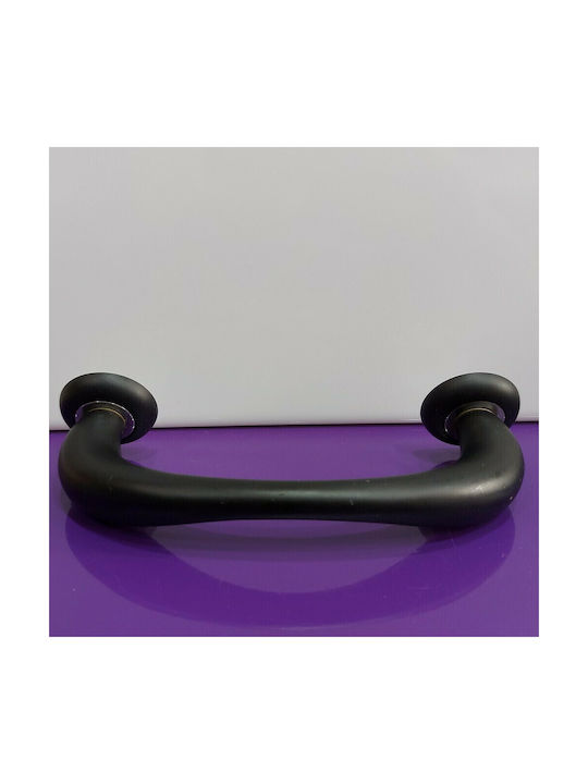 Italian Brass Front Door Handle Mariani 4247-180-mab1 Black Matte Size 18.0cm