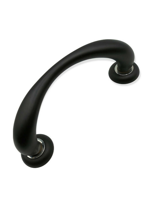 Italian Brass Front Door Handle Mariani 4247-180-mab1 Black Matte Size 18.0cm