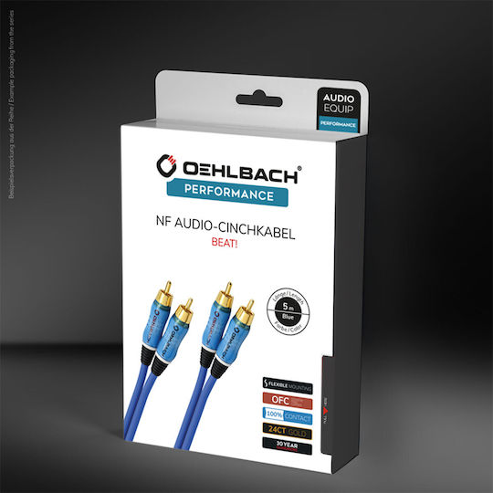 Oehlbach Audio Kabel 2x RCA-Stecker - 2x RCA-Buchse 5m