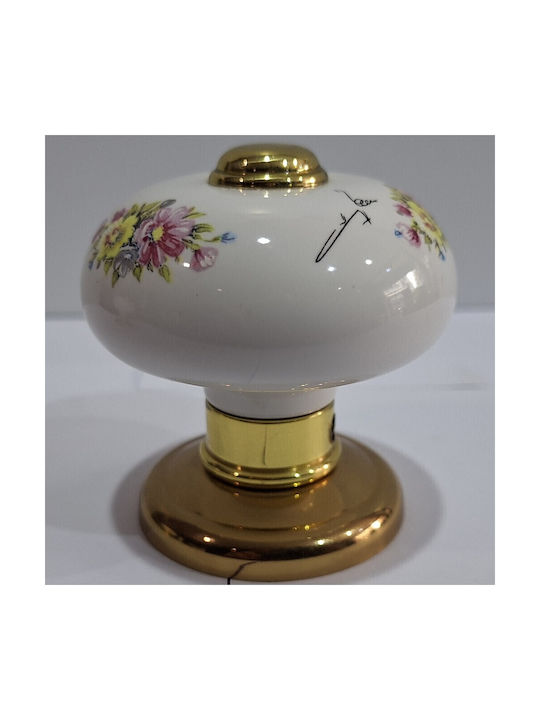 Italian Porcelain Front Door Knob Mandelli 10552-oro1 24k Gold Plated Dimensions 67×67×72 Mm