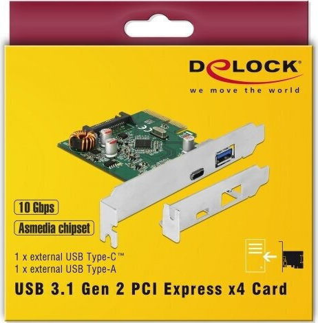 DeLock Κάρτα PCIe σε 2 θύρες Type-C / USB 3.1