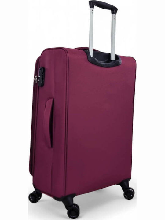 Forecast Fabric Burgundy Travel Suitcases Set of 3 with 4 Wheels