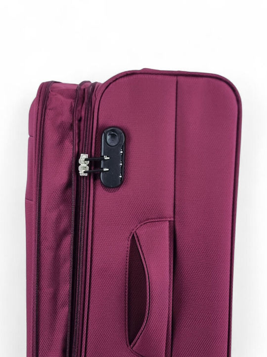 Forecast Fabric Burgundy Travel Suitcases Set of 3 with 4 Wheels