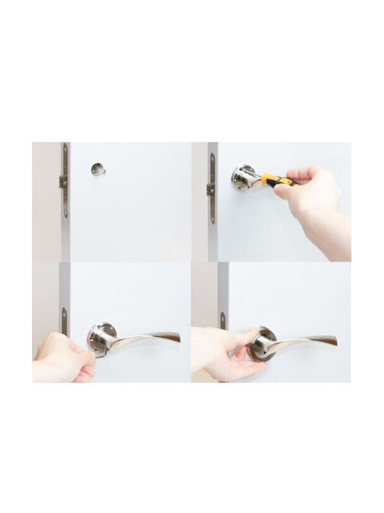Door Handle Rosette Finetto Art.801156 127x50mm Satin Inox Left Front Door 243-801a145bsn-Left Front Door