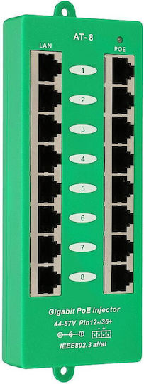 Extralink Active Poe Injector 8 Lan Ports 8 Poe Ports 802.3at/af