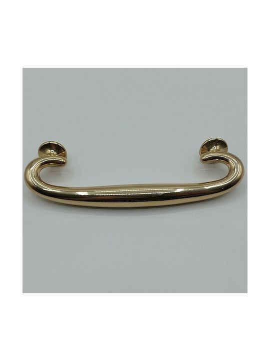 Italian Brass Front Door Handle Valli&Valli 4915-oro1 Glossy Gold Size 17.0cm