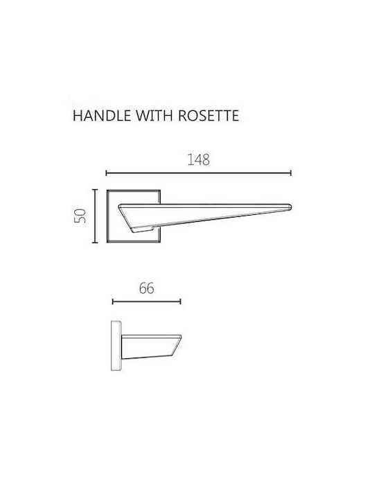 Ilavio 2376 Rosette Matte Chrome Bathroom Pair Door Handles